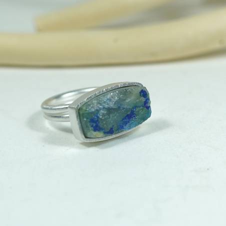 Anillo plata y azurita