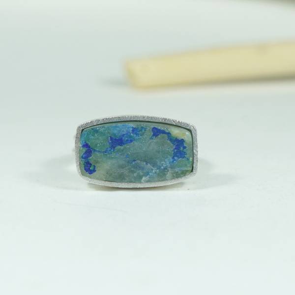 Anillo plata de piedra azul