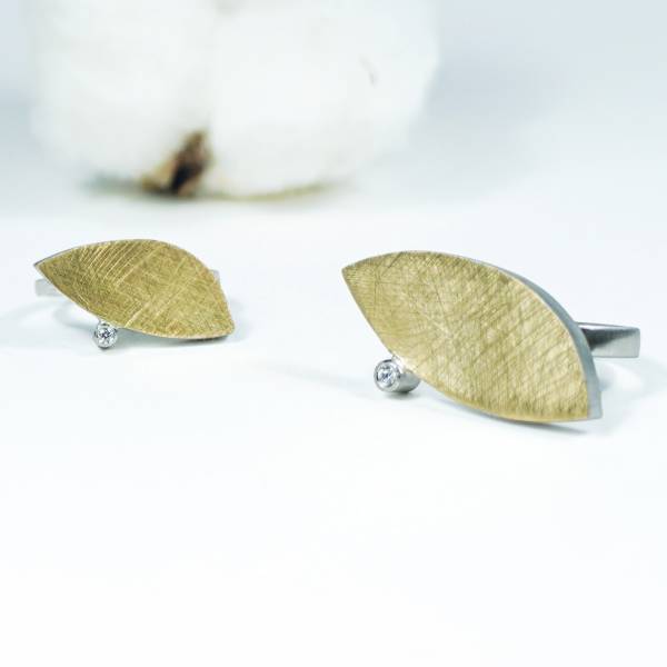 Anells de plata amb or i diamant