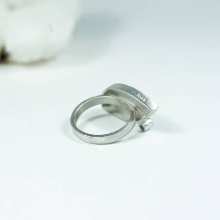 Silver ring with diamond and gold
