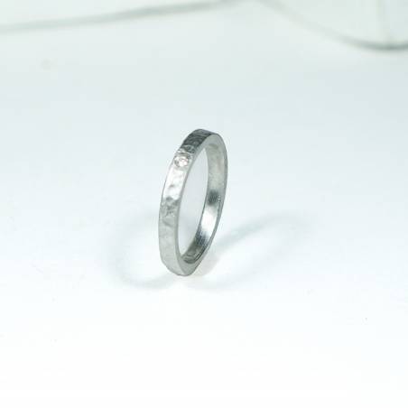 Anell plata amb diamant