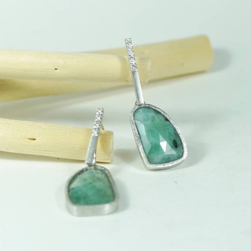 One of a kind large silver earrings