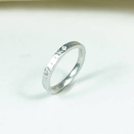 Silver ring with diamond