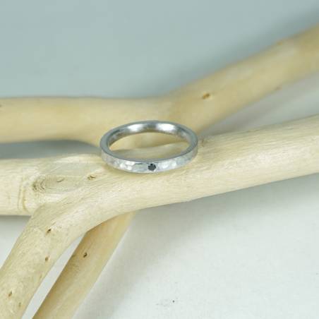 Hammered silver ring