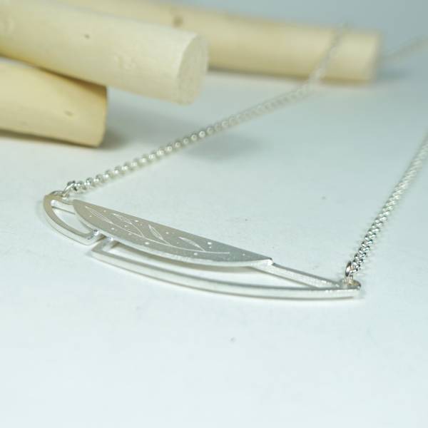 Silver necklace with engraving