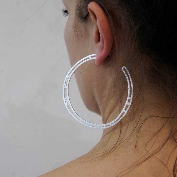 Big size silver hoop earrings