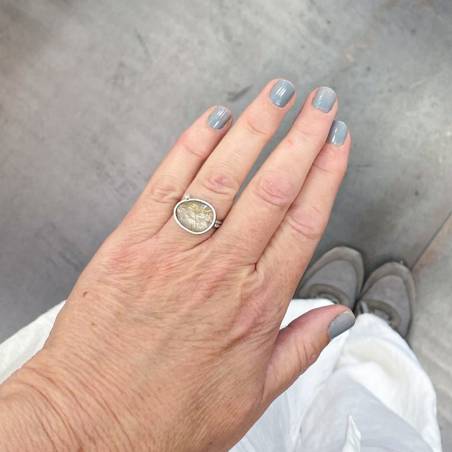 Anillo plata con cuarzo y diamante