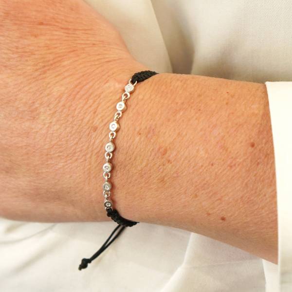 Brazalete de plata con diamantes naturales