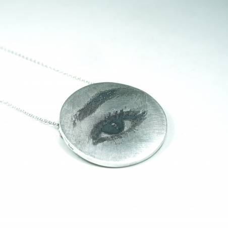 Big round silver pendant