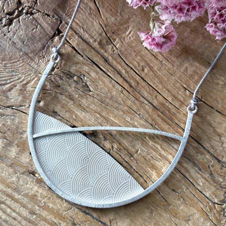 Rhodium silver large necklace