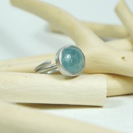 Anillo plata aguamarina único