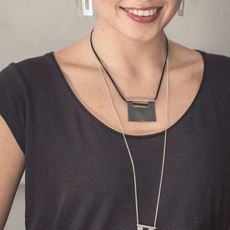 Colgante de plata mate en outlet