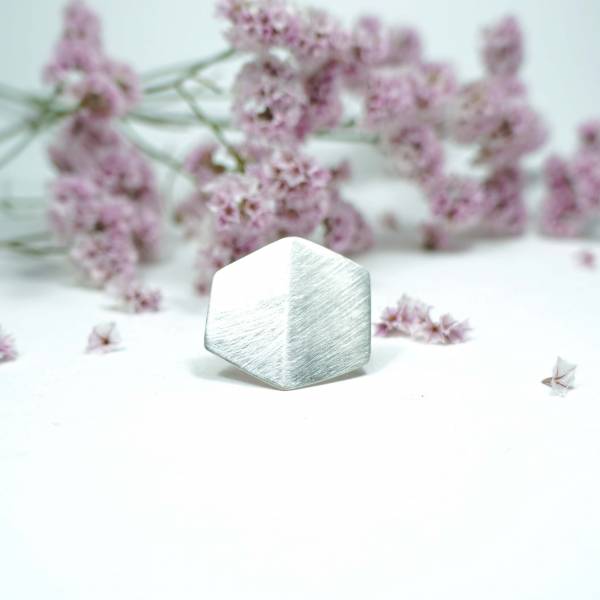 Anillo plata diseño geométrico precio especial