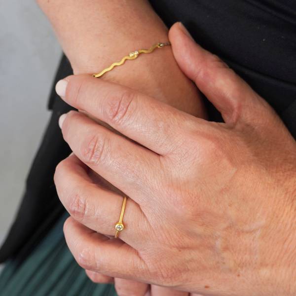 Genuine diamonds and 18 kts gold bracelet