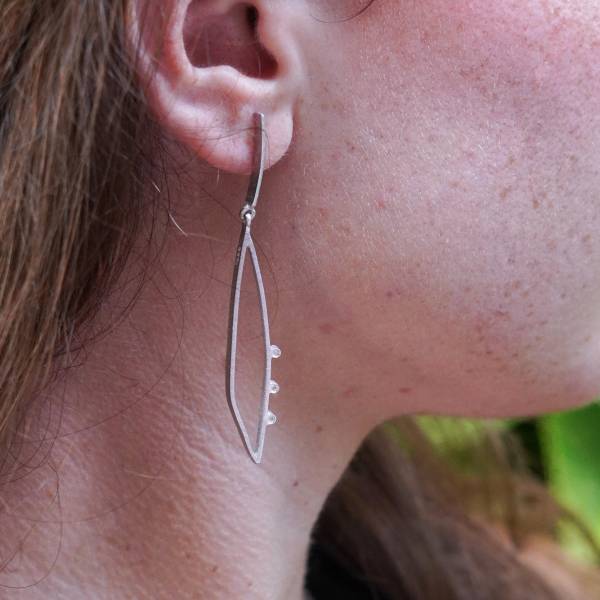 Pendientes plata y diamantes SAÓ