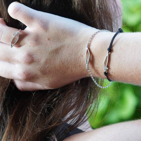 Pulsera plata con diamante