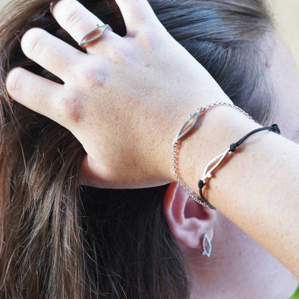 Silver and genuine diamond bracelet