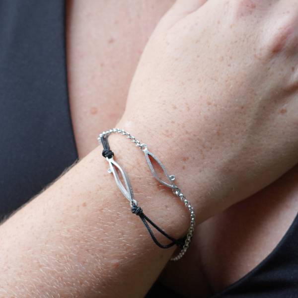 Brazalete de plata con diamante Barcelona