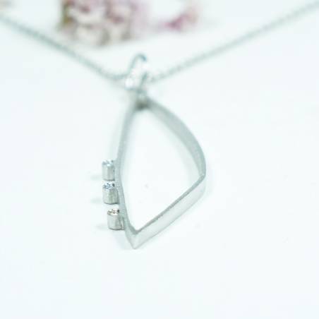Large silver pendant with diamonds