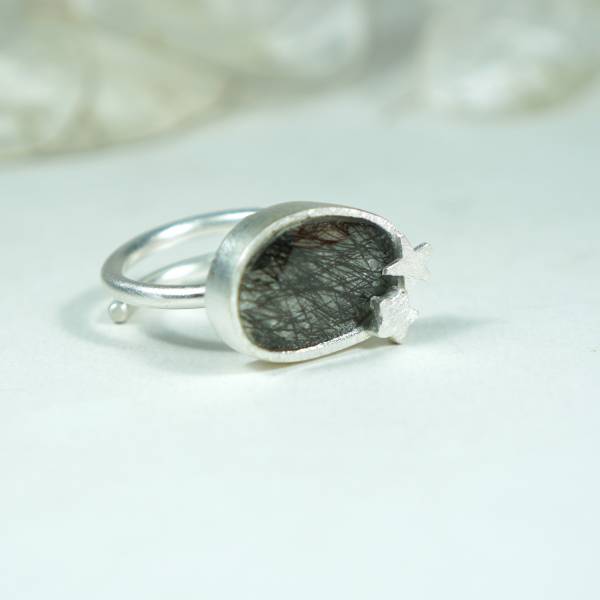 Silver ring handmade in Barcelona. One of a kind
