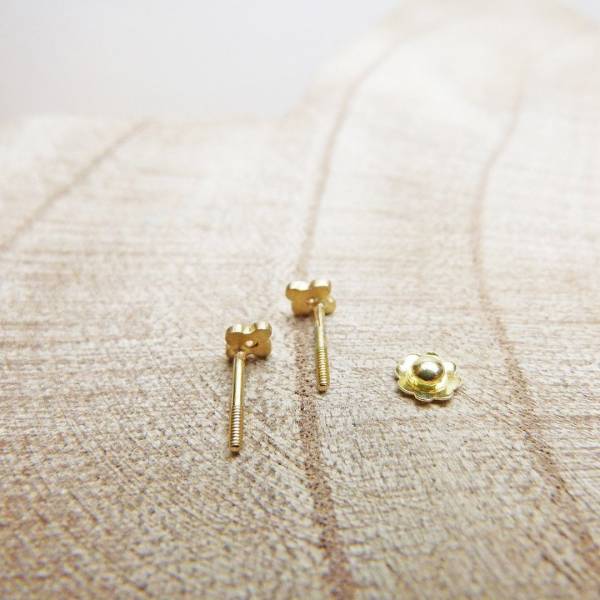 Pendientes oro Flor Verde