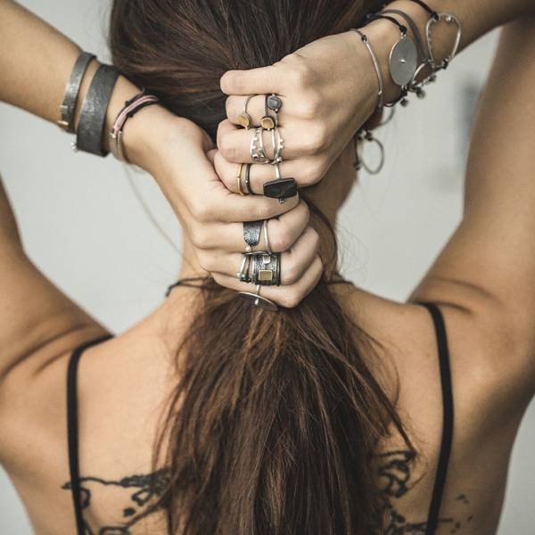 Pulsera plata MOON con diamante