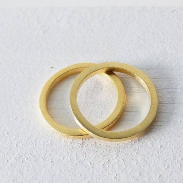 Wide square gold wedding ring