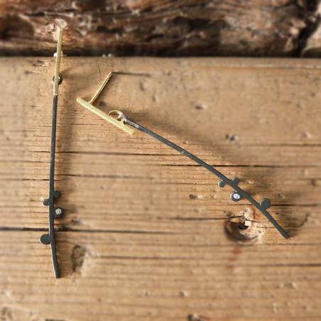 Pendientes oro, plata y diamantes LAND Pendientes
