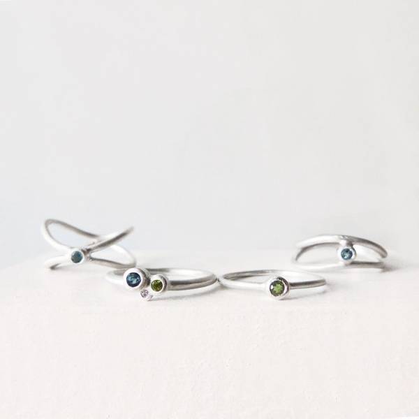 Anillo plata, topacio, turmalina y diamante ICE Anillos