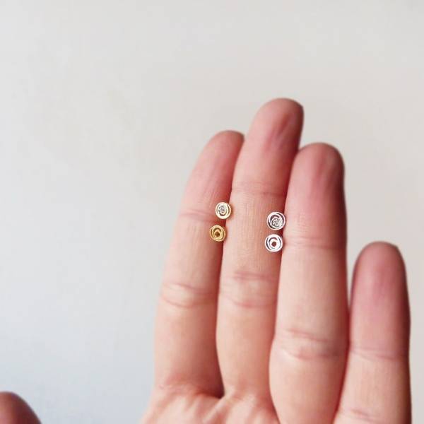 Pendientes Lia bebé oro blanco y diamante