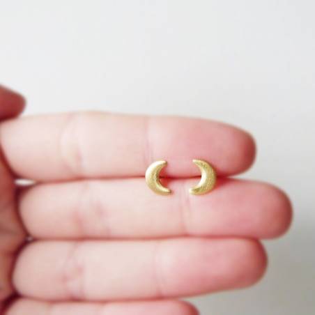 Pendientes bebé oro amarillo Luna Pendientes