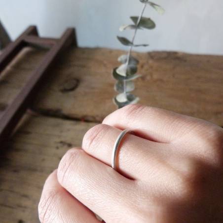 Rhodium plated silver wedding ring