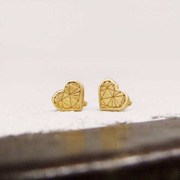Pendientes oro corazón cierre rosca TRUE LOVE