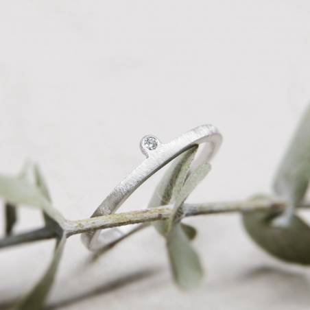 Anell d'or blanc i diamant MIRROR