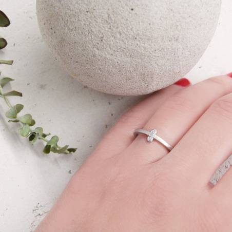 White gold ring with diamonds MIRROR