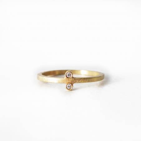 Anillo Mirror oro y 2 diamantes