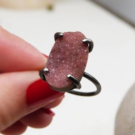 Anillo plata y cobaltocalcita Joyas Únicas