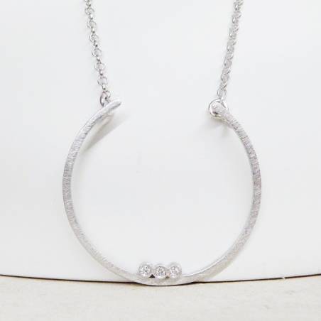 Collaret plata i i diamants mitjà ANTHEA Plata