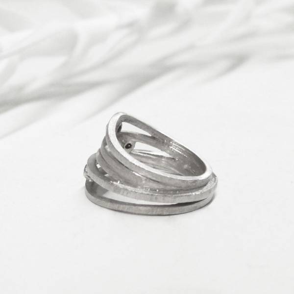 Anillo plata y diamantes Tass Joies