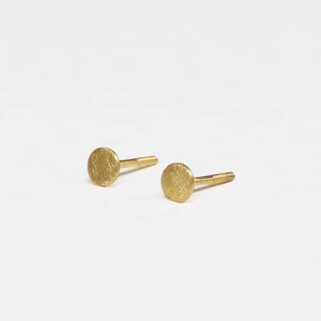 Pendientes oro amarillo círculo bebé