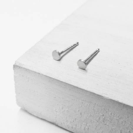 Small circle silver earrings