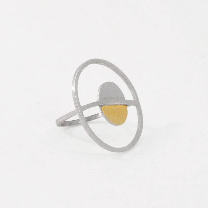 Anillo plata y oro METROPOLITAN