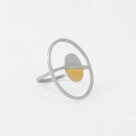 Anillo plata y oro METROPOLITAN