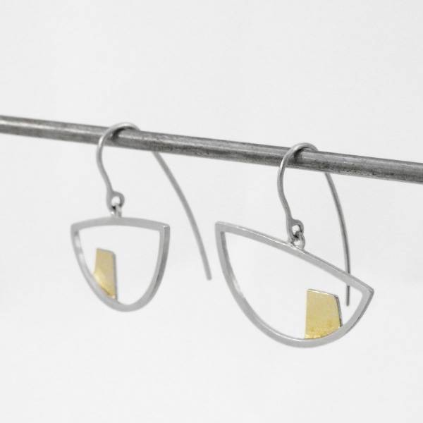 Pendientes plata y oro Metropolitan
