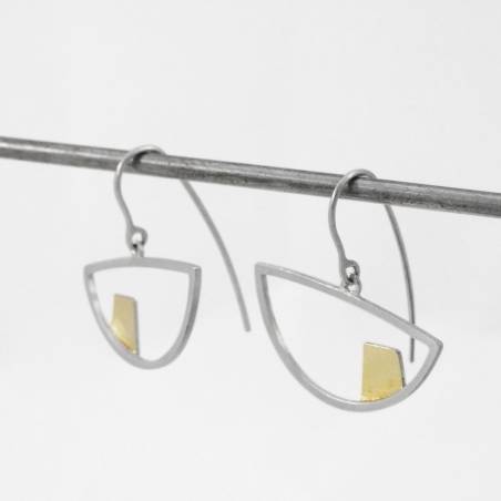 Pendientes plata y oro Metropolitan