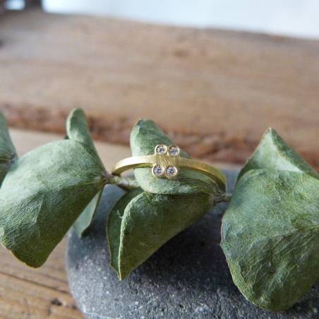 Anillo oro amarillo y 4 diamantes MIRROR Anillos