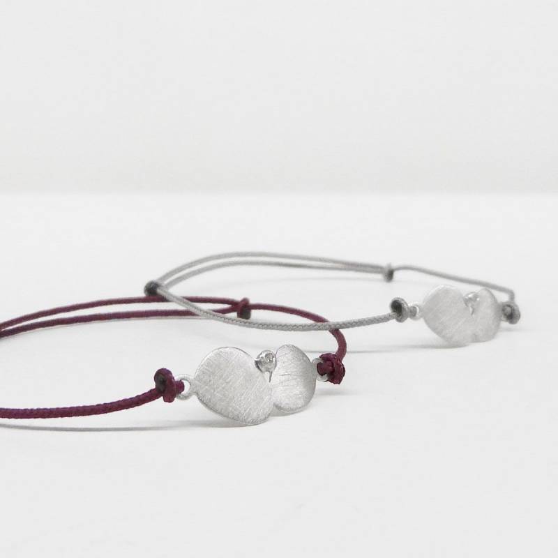Pulsera de plata y cordón