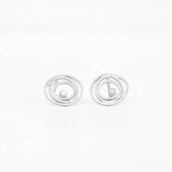 Pendientes de botón de plata