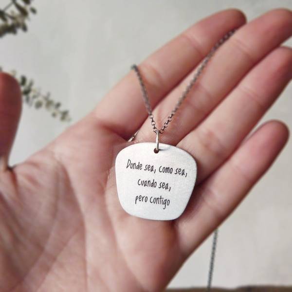 Colgante plata personalizado grande Tass Joies