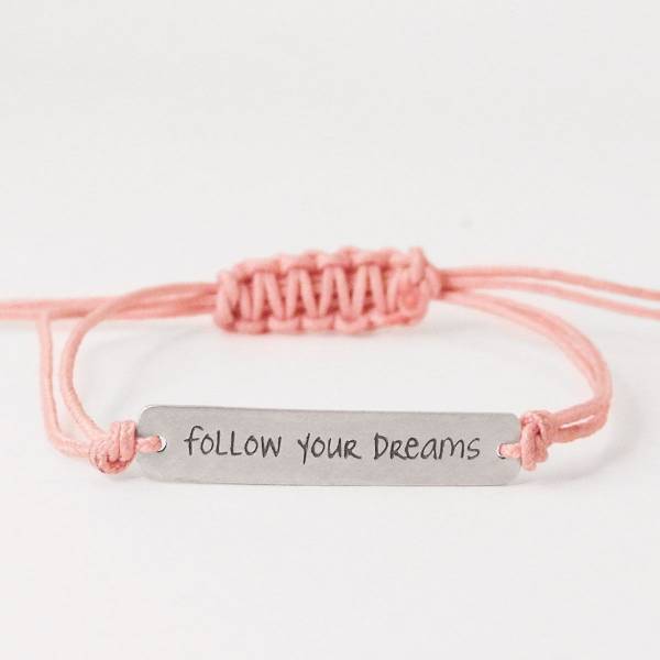 Pulsera de plata Follow your dreams